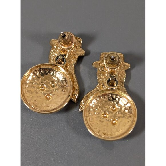 Vintage Avon Christmas Snowman Earrings Articulated Pierced Winter - Picture 5 of 7